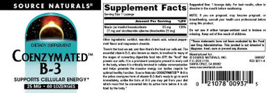Source s Coenzymated B-3 25 MG 60 CT