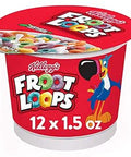 Kellogg Froot Loops, Breakfast Cereal in a Cup, Low Fat, Bulk Size, 12 Count (Pack of 2, 9 oz Trays)