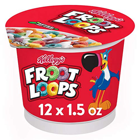 Kellogg's Froot Loops Breakfast Cereal, Good Source of Fiber, 15g Whole Grains, Giant Size, 23 oz