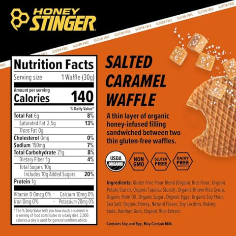 Honey Stinger Energy Waffle Variety Pack ÃƒÂ¢Ã¢â€šÂ¬Ã¢â‚¬Å“ 12 Count | Organic Honey Waffles, Vanilla, Cookies & Cream Peanut Butter Strawberry & Chocolate | Energy Snack for Running, Cycling, Hiking & Sports
