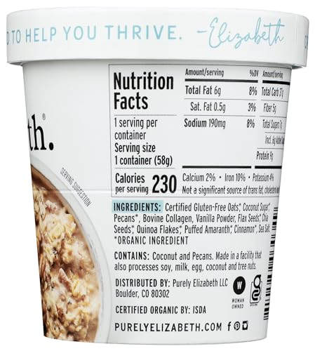 Purely Elizabeth, Oats Vanilla Pecan Collagen Protein, 2 Ounce