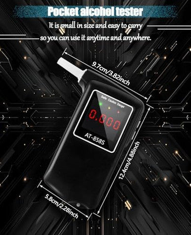 Greenwon 2026 Portable Breathalyzer Easy-To-Use Alcohol Tester With Backlit Display - Ideal For Home Use Parties And Special Events Professional Alcohol Tester With Mouthpieces 10Pcs