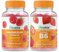 Lifeable Magnesium + Vitamin B6 Gummies Bundle Great Tasting Vitamin Supplement Gluten Gmo Chewable Gummy