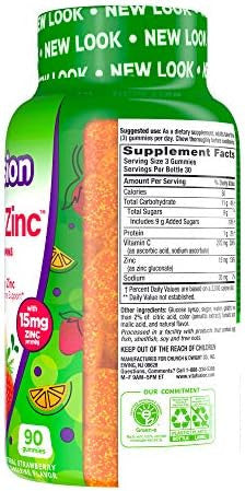 Vitafusion Power Zinc Gummy Vitamins, Strawberry Tangerine Flavored Immune Support (1), 90 Count