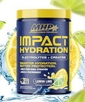 Mhp Impact Hydration Electrolyte Creatine Sports Drink Mix No Artificial Sweeteners Or Colors Performance Strength Recovery Lemon Lime 30 Servings