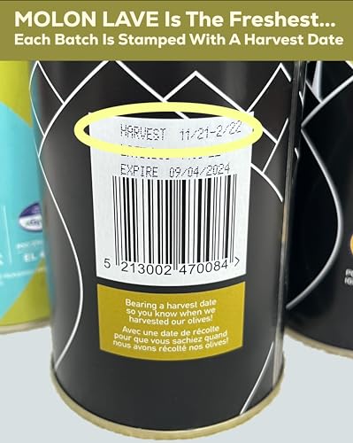 MOLON LAVE Organic Olive Oil Extra Virgin Cold Pressed | Polyphenol Rich Up To 1200mg/kg | EVOO From Greece | Unblended Single Source | 100% Natural | NON-GMO | 25.4 fl oz (750ml)