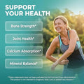 Allin1 Calcium Magnesium Zinc Supplement with Potassium Copper Strontium Silica Vitamin D3 K2 Boron Vitamin B1 B12 Red Clover Herb Alfalfa Basil Pills for Men and Women Clean Nutra Osteo Defend