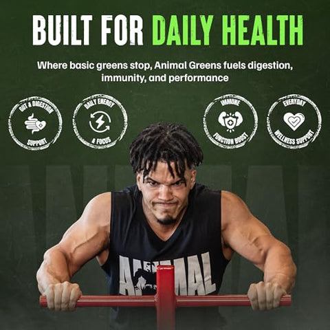 Animal Daily Greens Pill Packs - Kale Wheat Grass Alfalfa & More - Convenient Prebiotic And Probiotic Superfood Blend For Superior Digestion Gut Health And Immunity For Men & Women 30 Day Supply