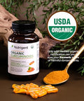 Nutrigent Usda Organic Turmeric Curcumin Supplement Turmeric Extract With Curcuminoids 300 Mg Liquid Organic Capsules Antioxidant Bone & Joint Support No-Gluten 60 Count