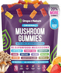 Drops Of Nature Mushroom Gummies 10-In-1 With Ksm-66 Ashwagandha Lions Mane Turkey Tail Cordyceps Shiitake Tremella Oyster Agaricus Vegan Functional Superfood Gummies (Mixed Fruits 70 Gummies)