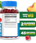 Lifeable Sugar Vitamin B12 Gummies 1000 Mcg Great Tasting B12 Vitamins Gummies Energy Mood And Metabolism Support B 12 Vitamin Gummies For Men Women Adults 90 Gummies