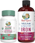 MaryruthS Multivitamin Gummies For Women (Cherry and Raspberry) and Iron Liquid Supplement (Berry) Clean Label Project Verifieda' Usda Organic Vegan NonGmo Beauty Immunity and Overall Health