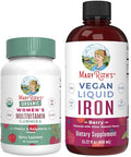 Maryruth'S Multivitamin Gummies For Women (Cherry & Raspberry) & Iron Liquid Supplement (Berry) Clean Label Project Verified Usda Organic Vegan Non-Gmo Beauty Immunity & Overall Health