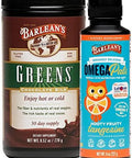 Barlean'S Omega Pals Hooty Fruity Tangerine Fish Oil And Chocolate Silk Greens Powder Healthy Kids Bundle
