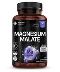 Magnesium Supplements 1200mg - Pure Magnesium Malate Capsules - Bones & Sleep Support - High Absorption Elemental - Vegan High Strength 2 Months Supply