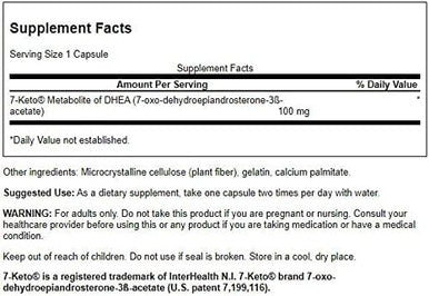 Swanson 7 Keto Dhea 100 Milligrams 30 Capsules