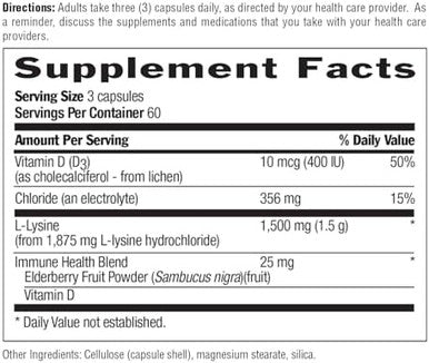 Country Life L-Lysine 1500Mg Capsules With Vitamin D & Elderberry ÃƒÂ¢Ã¢â€šÂ¬Ã¢â‚¬Å“ Advanced Immune Support And Collagen Renewal ÃƒÂ¢Ã¢â€šÂ¬Ã¢â‚¬Å“ Certified Gluten-& Vegan ÃƒÂ¢Ã¢â€šÂ¬Ã¢â‚¬Å“ 180 Capsules