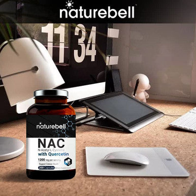 NAcetylCysteine NAC 1200mg Per Serving 200 Capsules NAC 600mg with Quercetin Per Capsule Double Strength NAC Supplements Support Liver Lung Health NonGMO No Gluten