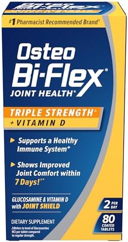 Osteo Biflex Triple Strength With Vitamin D Glucosamine Chondroitin Joint Health Supplement Coated Tablets Red 120 Count
