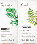 Gya Labs Hinoki Essential Oil For Skin & Frankincense Oil For Skin Set - Aromatherapy Grade Essential Oils Set - 2X0.34 Fl Oz - Gya Labs