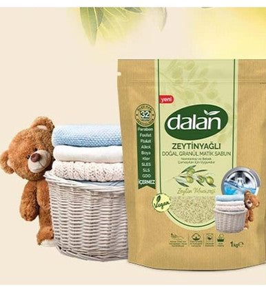 Dalan Natural & Vegan Olive Oil Laundry Soap Flakes Baby Powder Detergent - 32 Wash (1)