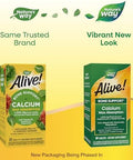 Nature'S Way Alive Calcium Max Absorption, Bone Support, Plant Source Calcium, Vitamin D3 & K2, Magnesium, 120 Tablets (Packaging May Vary)
