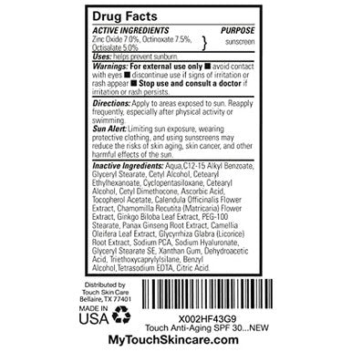 Age Defying SPF 30 Sunscreen Moisturizer Face Cream with Vitamin C, E, & Hyaluronic Acid for Face, Neck, or Body - Fragrance and Oil Free - 3.3 Oz