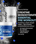 Raw Nutrition Creatine Monohydrate & Blue Raspberry Pre-Workout Powder Bundle