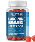 Havasu Nutrition L-Arginine Gummies With L-Citrulline And Beet Root - Nitric Oxide Supplement - 90 Count - Energy Endurance And Recovery Support - Vegan Non-Gmo - Energizing Sour Berry Flavor 30-Day Serving