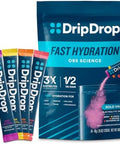 Dripdrop Hydration Packets Juicy Variety Pack Single Serve Electrolytes Powder Drink Mix Grape Fruit Punch Strawberry Lemonade Cherry Nongmo Gluten Vegan 16 Sticks