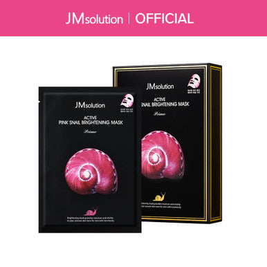 JM Solution Active Pink Snail Regenerating Korean facial Skin Care Mask -Vitamin B Bright Nourishing Glow Mask-10 sheets for all skin
