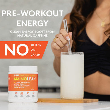 RSP Vegan AminoLean - All-in-One Natural Pre Workout, Amino Energy, Weight Management - Vegan BCAAs, Preworkout for Men & Women, Acai, 25 Serv