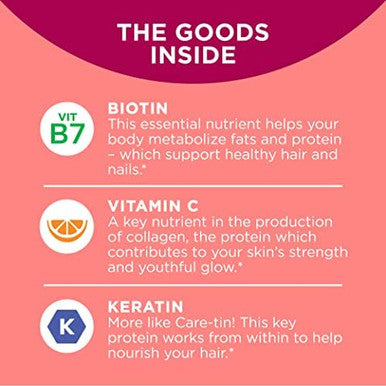 Olly Undeniable Beauty Gummy For Hair Skin Nails Biotin Vitamin C Keratin Chewable Supplement Grapefruit 30 Day Supply 60 Count