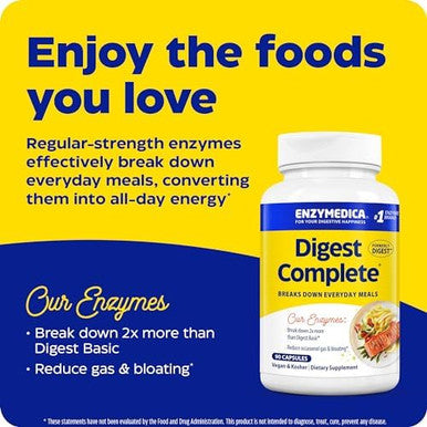 Enzymedica Digest Fullrange Everyday Digestive Enzymes Fastacting Gas & Bloating Relief 90 Count