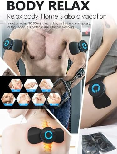 Pawfan Tens Black Unit With 2 PadsEms Microcurrent Mini Massager MachineLow Frequency Multi Function Physiotherapy Instrument Muscle StimulatorFull Body Pain Relief Therapy Device