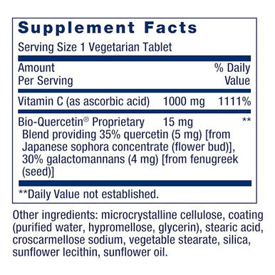 Life Extension Vitamin C & Bio-Quercetin Phytosome Vitamin C Plus Ultra-Absorbable Quercetin For Immune Support Gluten-Free, Non-Gmo, Vegetarian 250 Vegetarian Tablets