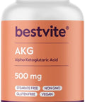 Bestvite AKG (Alpha Ketoglutaric Acid) 500mg (240 Vegetarian Capsules) - No Stearates - Vegan - Non GMO - Gluten - AKG Supplement
