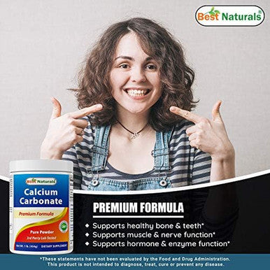 Best Naturals Calcium Carbonate Powder 1 Pound Food Grade (16 Oz (Pack Of 2))