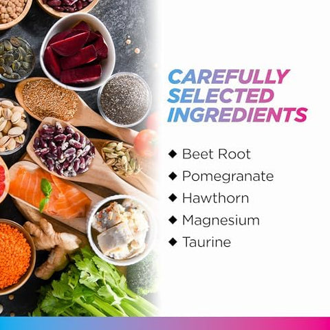 Livingood Daily Blood Pressure Support Heart Health Supplement For Men & Women With Beet Root Pomegranate Hawthorn Magnesium & Taurine Cardiovascular Support Formula Vegan 120 Capsules