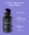 Vegan Flaxseed Oil 1200mg Herbal Supplement with PlantBased ALA Omega 3 Vegan NonGMO Project Verified Gluten Soy Carrageenan 180 Veggie softgels
