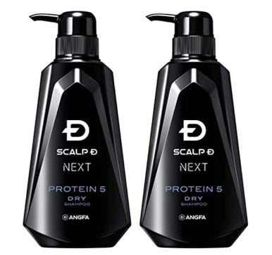 ANGFA SCALP D NEXT Protein 5 Dry Shampoo for Dry Scalp with Piroctone Olamine Hair Protein and Amino Acid Citrus and Ginger Scent Made in Japan Essential Hub Set of 2 Bottles 2 x 350 ML.
