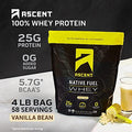 Ascent Whey + Plant Protein Powder - Vanilla Bean 4 Lb & Chocolate 18 Servings