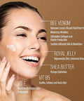 Bee And You Bee Venom Cream Hydrating Moisturizing Anti Aging Anti Wrinkle Face Cream Fine Lines And Wrinkles Skin Care Royal Jelly Propolis Extract Vitamin B5 E Shea Butter 1.7 Oz