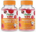 Lifeable Phosphatidylserine (Ps) Kids + Magnesium Kids Gummies Bundle Great Tasting Vitamin Supplement Gluten Gmo Chewable Gummy