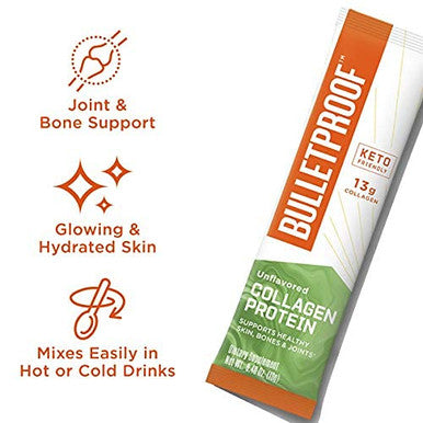 Bulletproof Unflavored Collagen Protein Powder Gopack, 12G Protein, 1 Pack, Grass Fed Collagen Peptides And Amino Acids For Healthy Skin, Bones And Joints