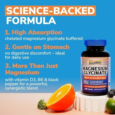 Vitamin D3 K2 Supplement 10000 IU 90 Softgels and Magnesium Glycinate 420mg with Vitamin D3 and B6 240 Capsules
