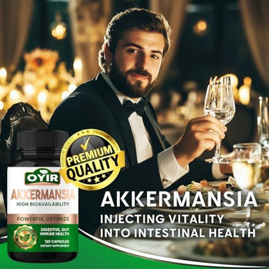OYIR 300 Billion Afu Akkermansia Probiotic Glp 1 Probiotic Akkermansia Muciniphila Supplement Support Digestive, Immune, Overall Health For Men and Women Enhances Gut Lining Function