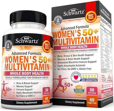 Bioschwartz Bone Strength Mineral Supplement With Calcium And Magnesium (2 Month Supply) Plus Daily Multivitamin For Women 50 & Over (1 Month Supply)