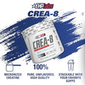 EHP Labs CREA 8 Creatine Monohydrate Powder Unflavored Creatine Powder for Muscle Growth Increased Strength Enhanced Energy Output and Improved Performance 100 Servings 500g