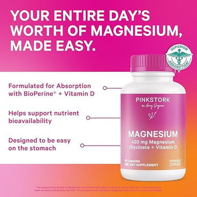 Pink Stork Mood + Wellness Bundle Cortisol Complex + Magnesium Glycinate Mood And Wellbeing Calm Stress Support Energy